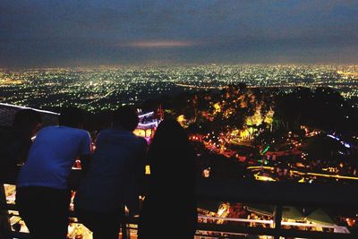 Illuminated cityscape at night