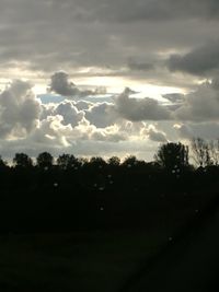 Silhouette trees against sky during sunset