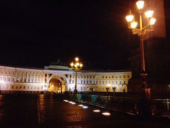 Illuminated street light at night
