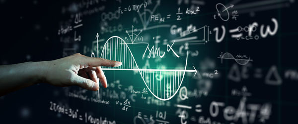 Scientific formulas, match equation, and calculations in physics abstract background.