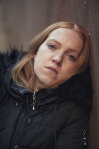 Portrait of young woman with dyed hair