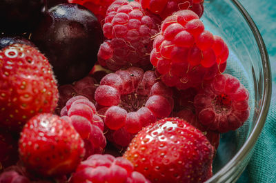 Close-up of strawberries in bowl