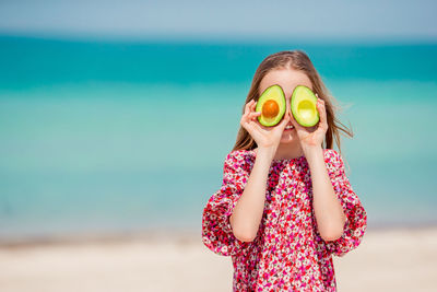 Portrait of girl on beach