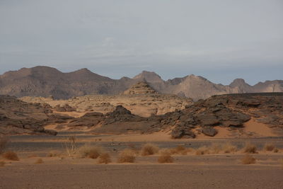 Scenic view of desert against sky 