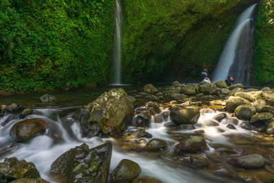 Scenic view of waterfall