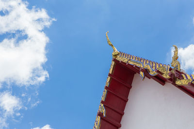 Low angle view of traditional building against sky