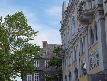 Low angle view of buildings in town