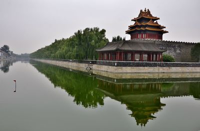 Reflection of temple in lake