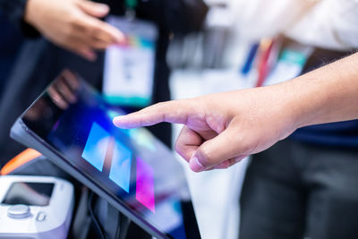 Midsection of businessman working in office