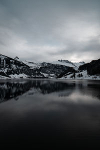 Scenic view of wägitalersee against sky