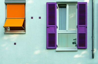 Closed door of building