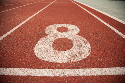 Number on empty running track