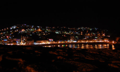 View of illuminated cityscape at night