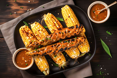 Close-up of food on table