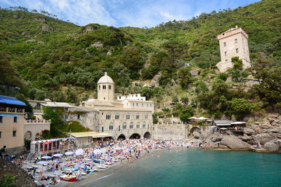 Summer in san fruttuoso di camogli. liguria. italy