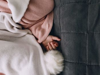 Midsection of woman with hands