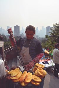 Close-up of woman eating food