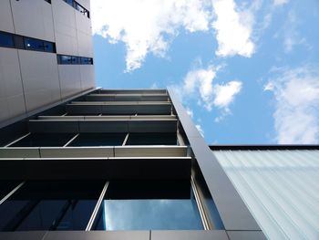 Low angle view of modern building against sky