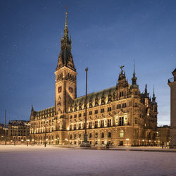 View of historical building against sky at night