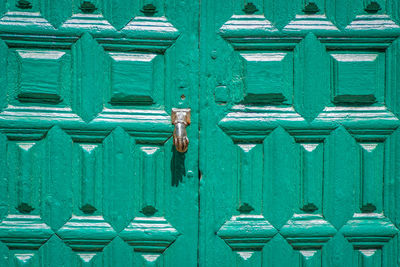 Old green door.