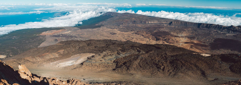 Panoramic view of volcanic landscape