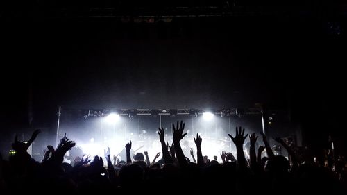 Crowd enjoying music concert