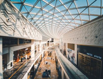 High angle view of shopping mall