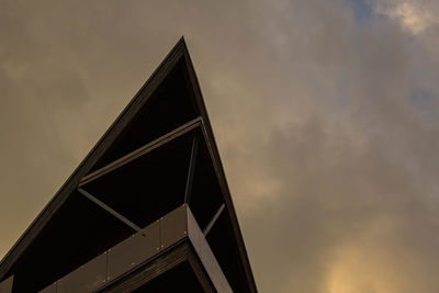 Low angle view of bridge against sky during sunset