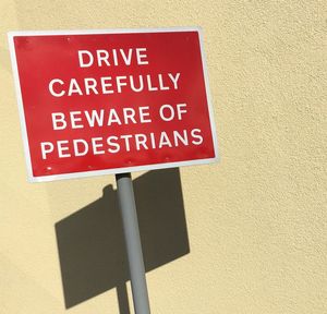 Close-up of road sign