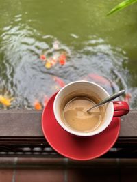 Close-up of coffee in water