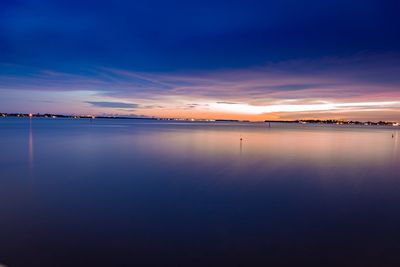 Scenic view of sea against sky at sunset