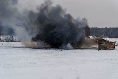 Scenic view of snow during winter