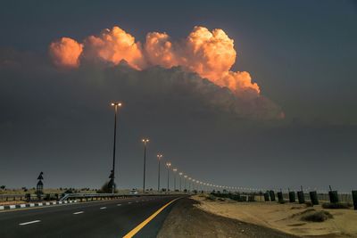 Street and highway against sky