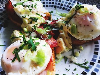 High angle view of meal served in plate