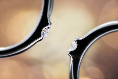 Close-up of diamond rings