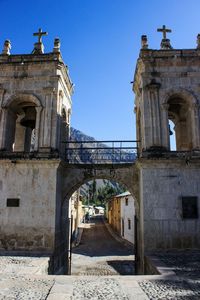 View of historic building against clear sky