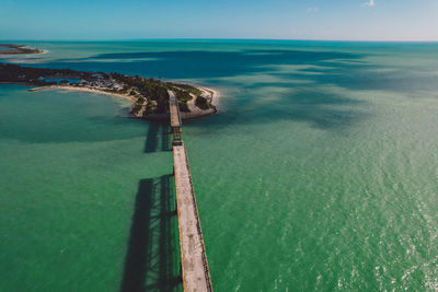 High angle view of sea against sky