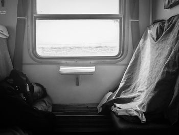 Train passing through window