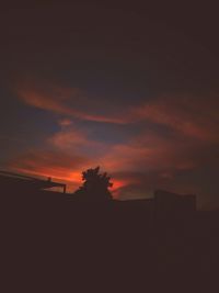 Silhouette buildings against sky during sunset