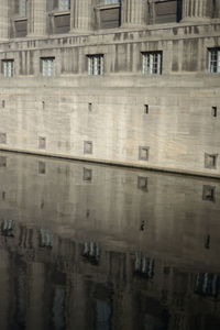 Full frame shot of lake by building