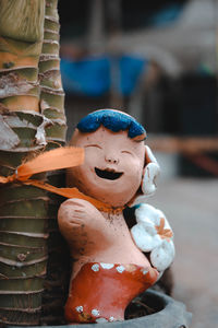 Close-up of figurine sculpture