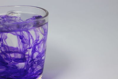 Close-up of water glass on table