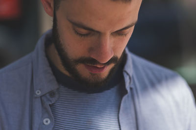 Close-up portrait of young man