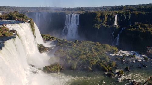 Scenic view of waterfall brasil, argentina