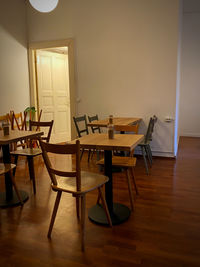 Empty chairs and table at home