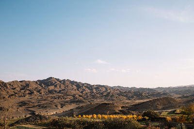 Scenic view of mountains against sky