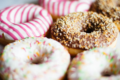 Close-up of donuts