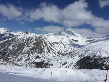 Scenic view of snowcapped mountains