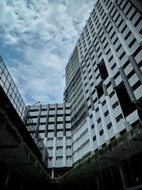 Low angle view of modern buildings against sky