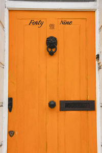 Close-up of closed door